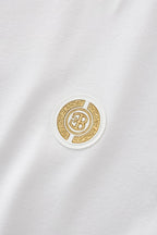 Stripe Collar Performance Polo – El Baron WHITE