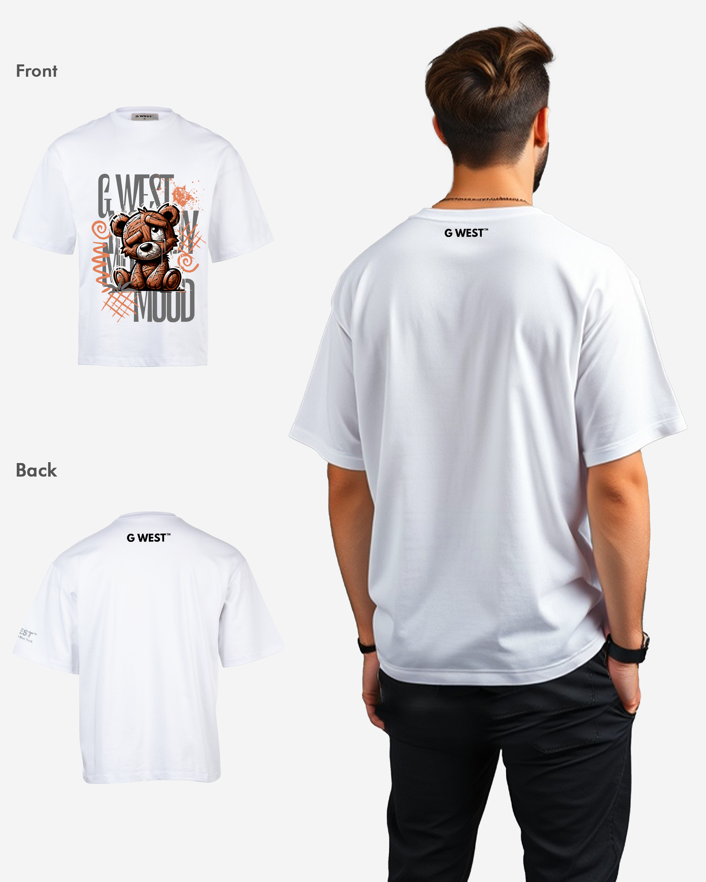 G WEST MOOODY MOOD OVERSIZED T-Shirt Mens G West