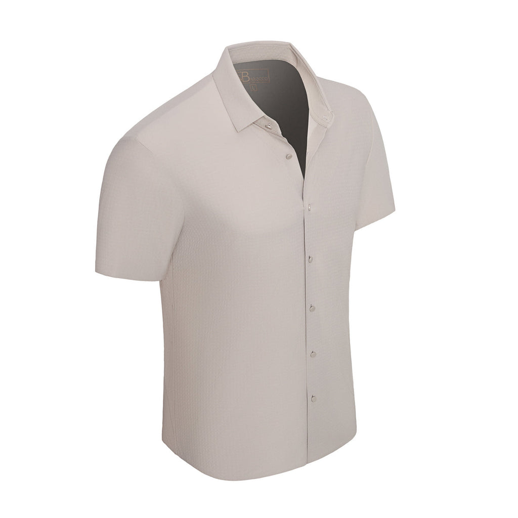 Stitchless Stretch Poplin SS Shirt KHAKI