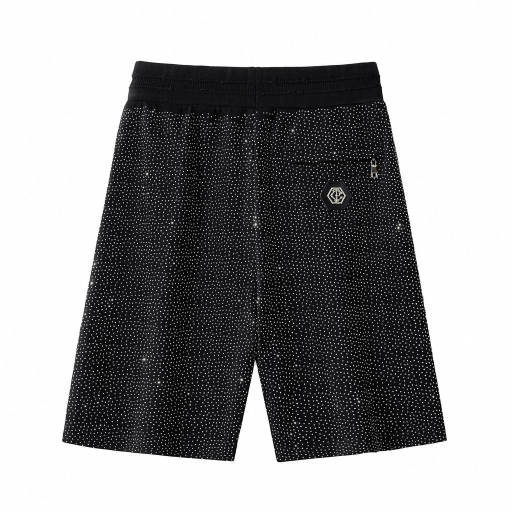 Radiant Grid Stone Short set – Century Penthouse BLACK/SILVER