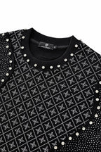 Radiant Grid Stone Short set – Century Penthouse BLACK/SILVER