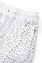 Radiant Grid Stone Short set – Century Penthouse WHITE/SILVER