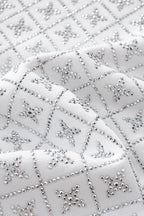 Radiant Grid Stone Short set – Century Penthouse WHITE/SILVER