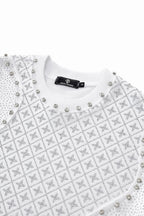 Radiant Grid Stone Short set – Century Penthouse WHITE/SILVER