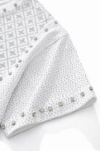 Radiant Grid Stone Short set – Century Penthouse WHITE/SILVER