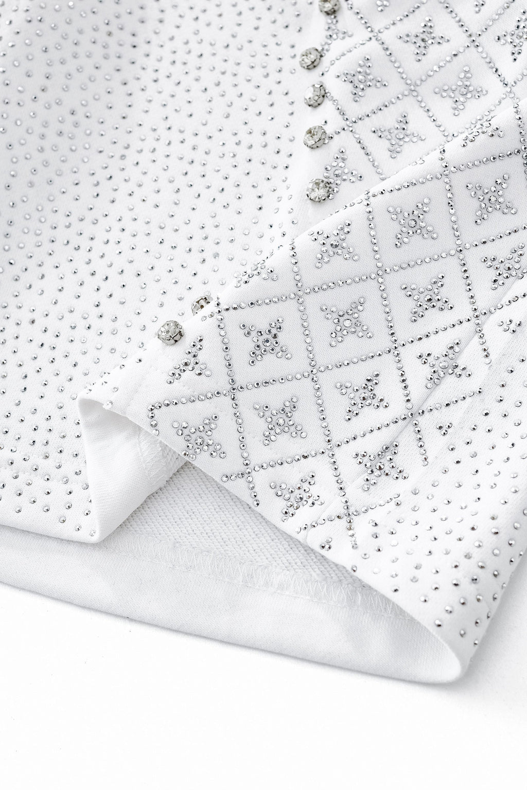 Radiant Grid Stone Short set – Century Penthouse WHITE/SILVER