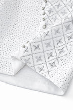 Radiant Grid Stone Short set – Century Penthouse WHITE/SILVER