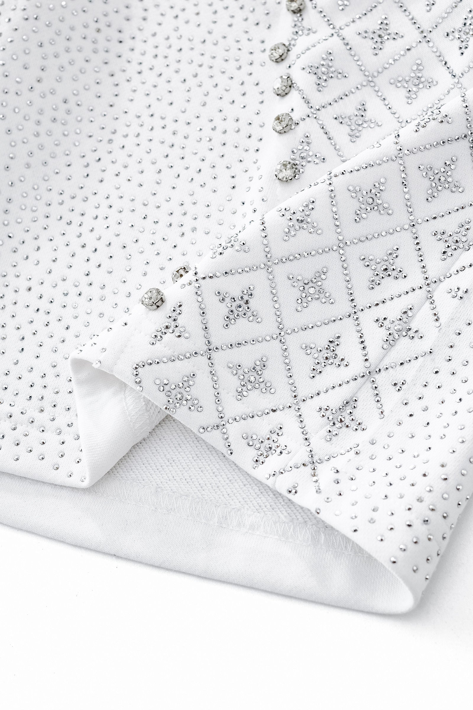 Radiant Grid Stone Short set – Century Penthouse WHITE/SILVER