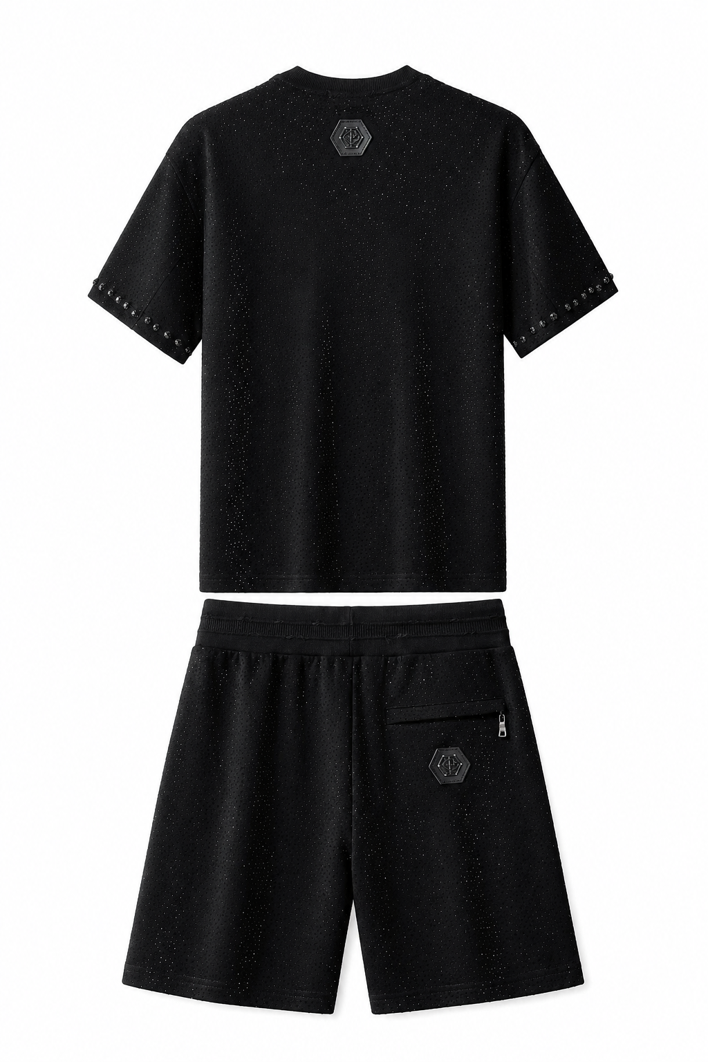 Radiant Grid Stone Short set – Century Penthouse BLACK/BLACK