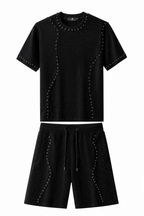 Radiant Grid Stone Short set – Century Penthouse BLACK/BLACK