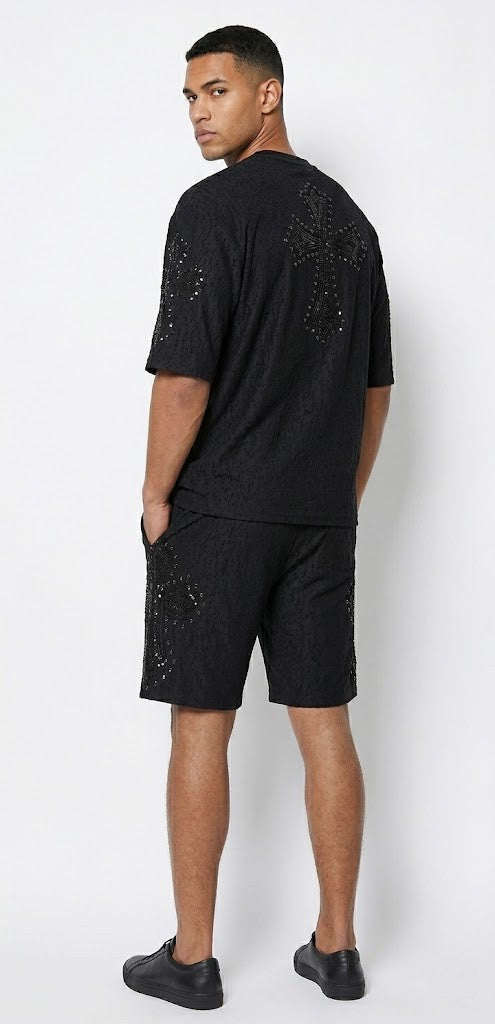 Sanctum Cross Short Set – Century Penthouse BLACK/BLACK