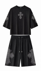 Sanctum Cross Short Set – Century Penthouse BLACK/SILVER