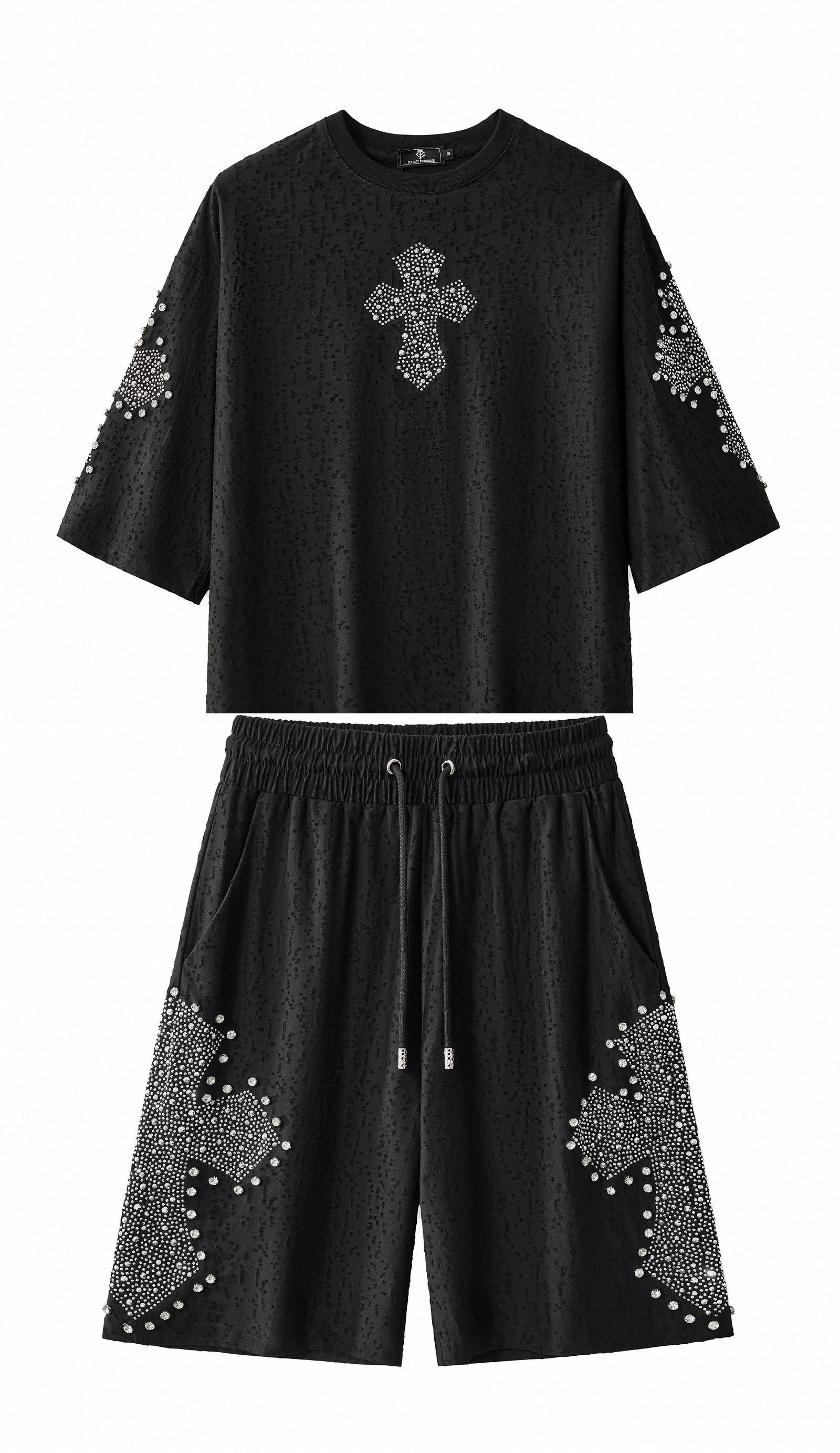 Sanctum Cross Short Set – Century Penthouse BLACK/SILVER