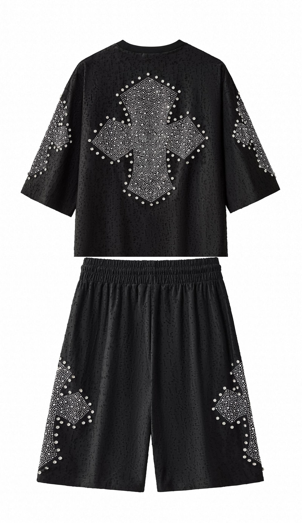 Sanctum Cross Short Set – Century Penthouse BLACK/SILVER