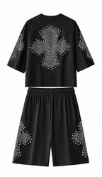 Sanctum Cross Short Set – Century Penthouse BLACK/SILVER