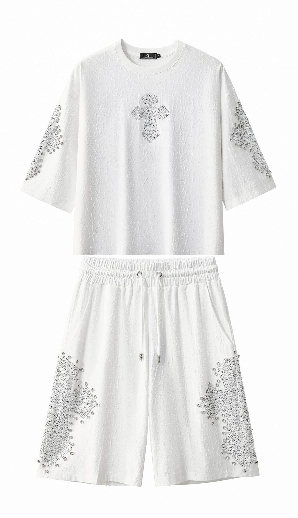 Sanctum Cross Short Set – Century Penthouse WHITE/SILVER