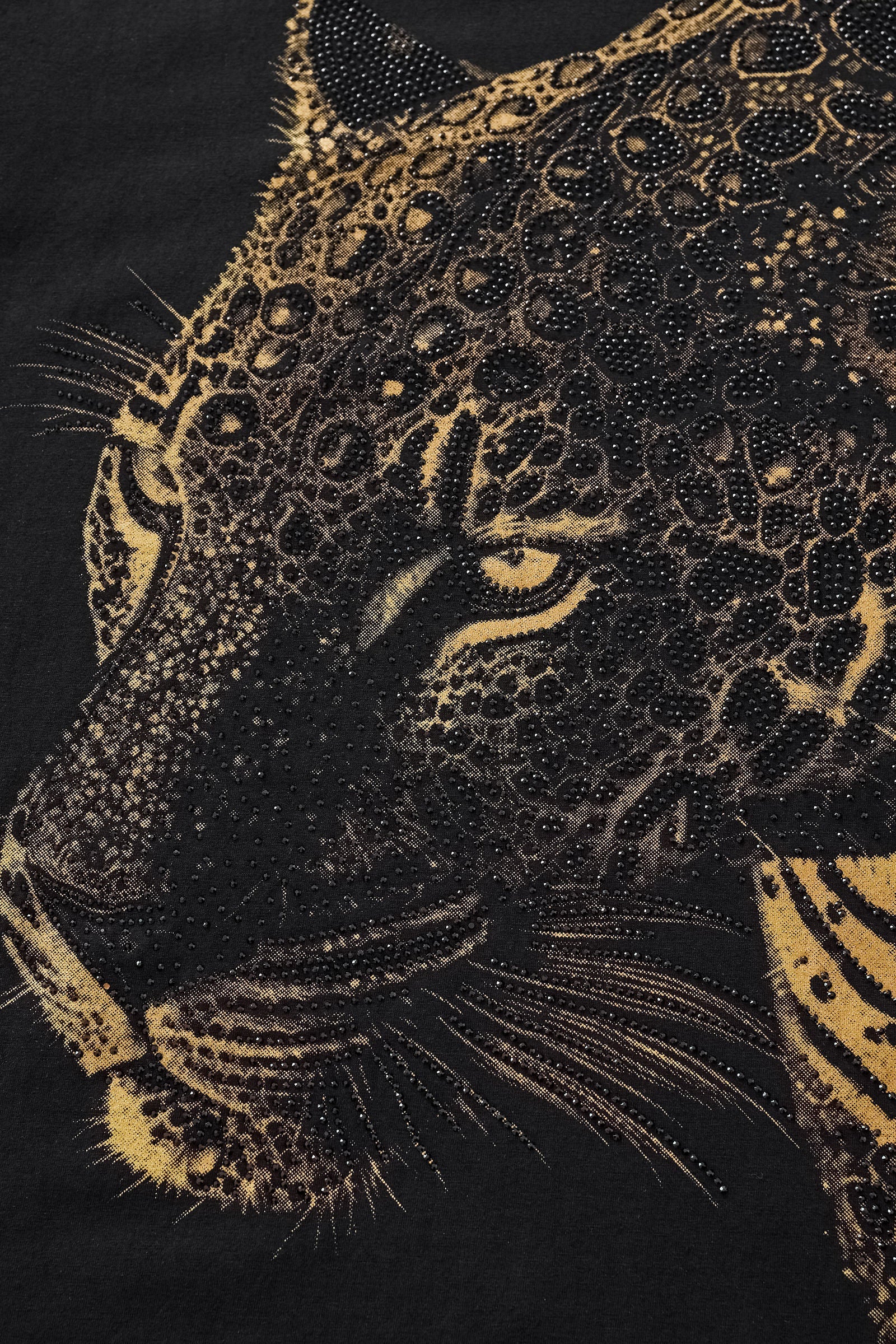 Imperial Leopard Crystal SS Shirt BLACK