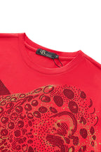 Imperial Leopard Crystal SS Shirt RED