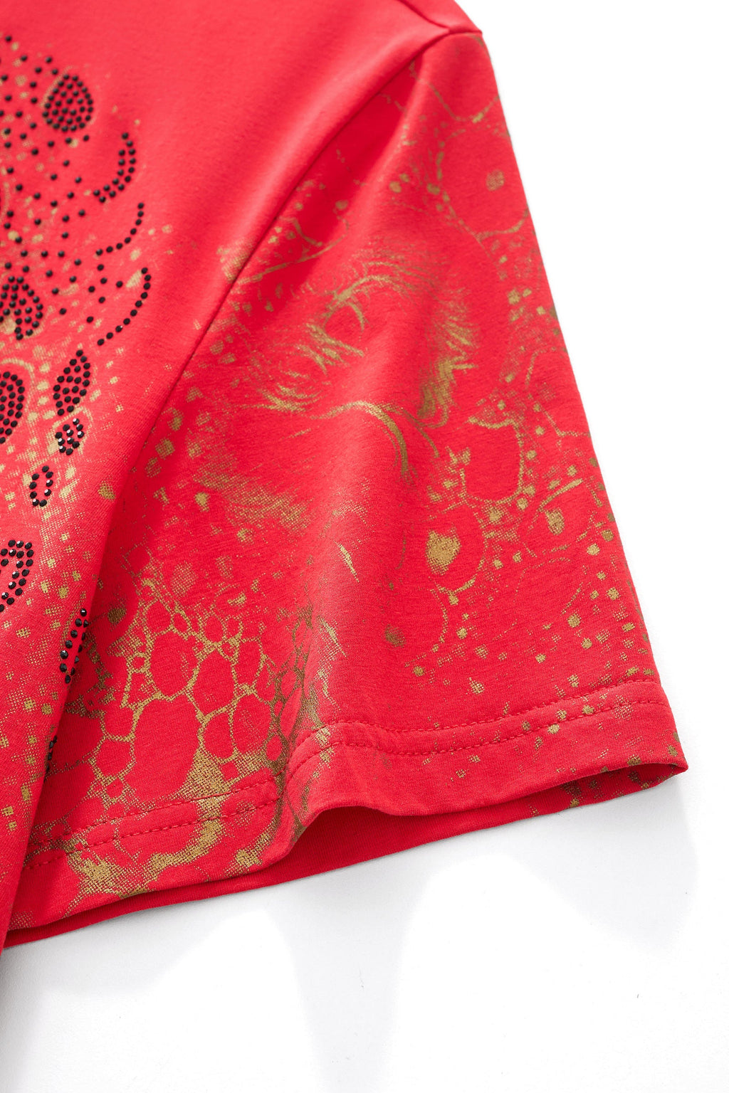 Imperial Leopard Crystal SS Shirt RED