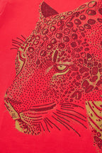 Imperial Leopard Crystal SS Shirt RED