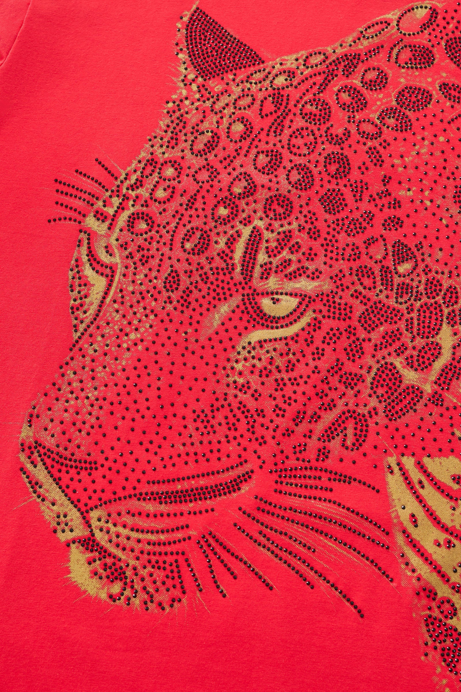 Imperial Leopard Crystal SS Shirt RED