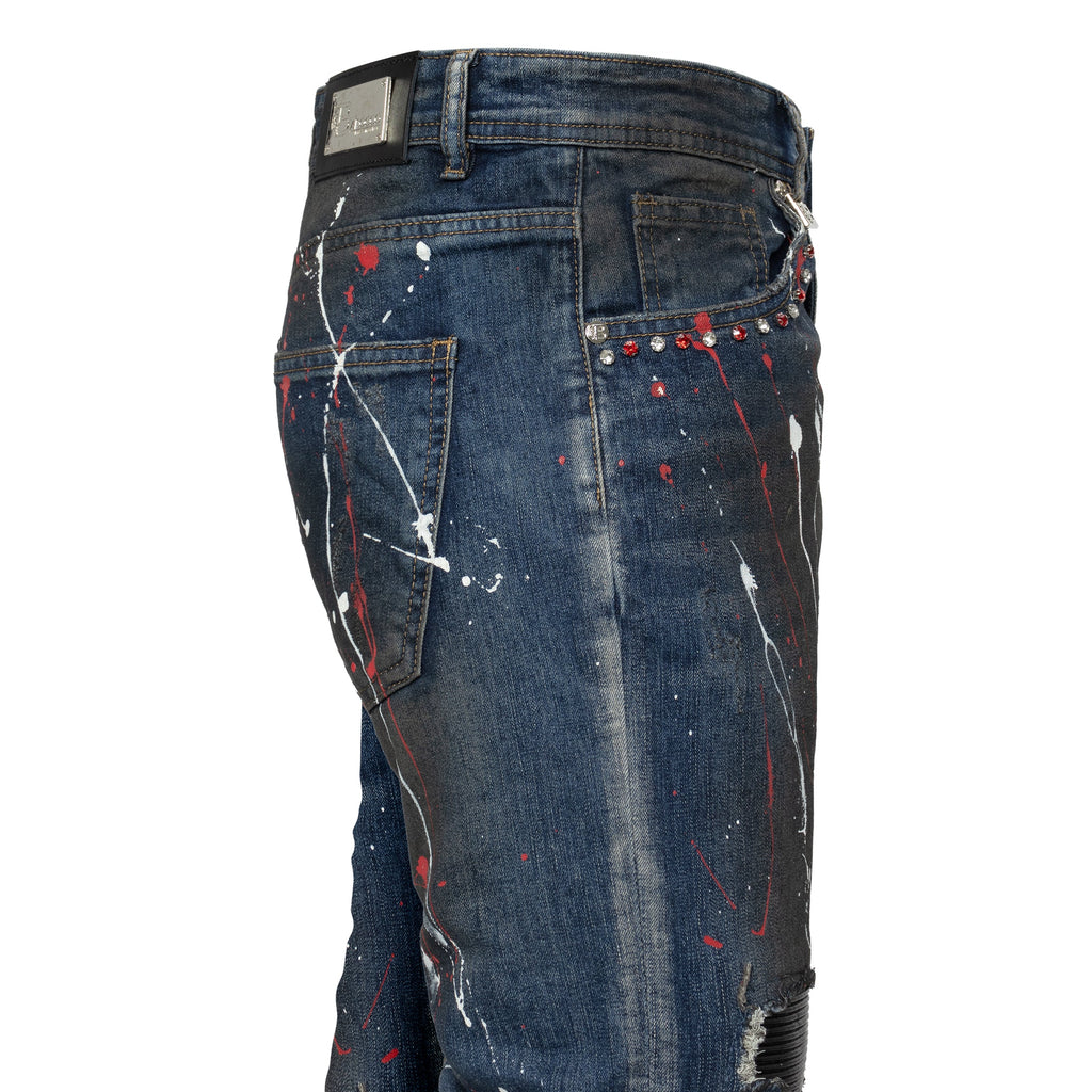 STREET EDGE Denim Pants DENIM/RED