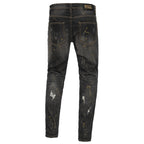 MODERN MIX Denim Pants SMOKE/GOLD