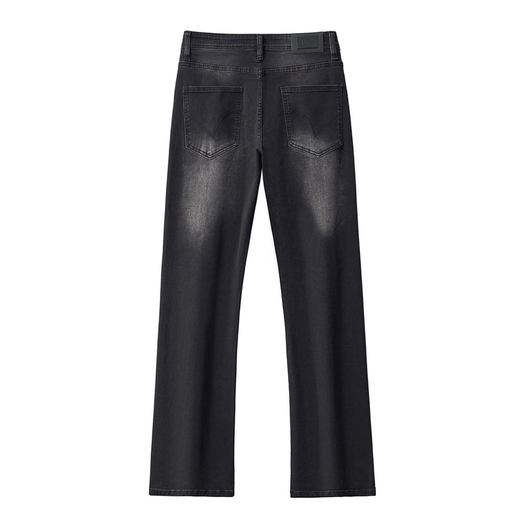 Faded Edge Straight-Leg Denim BLACK