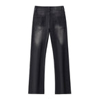 Faded Edge Straight-Leg Denim BLACK