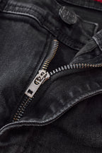 Faded Edge Straight-Leg Denim BLACK