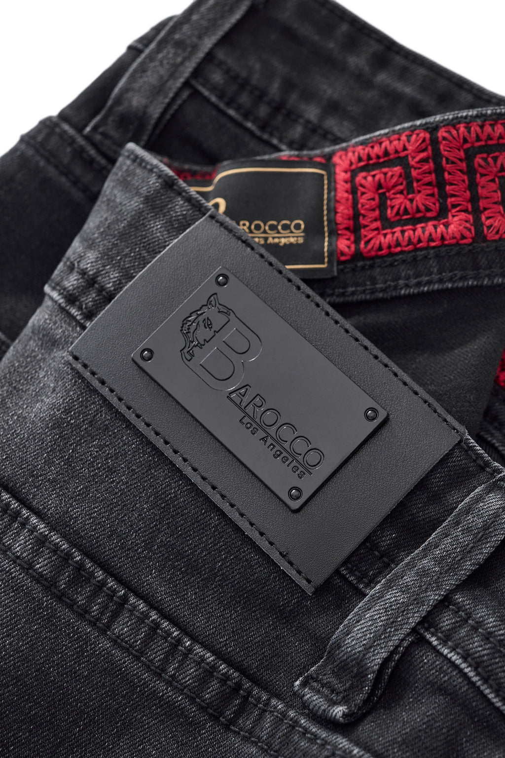 Faded Edge Straight-Leg Denim BLACK