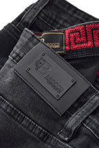 Faded Edge Straight-Leg Denim BLACK