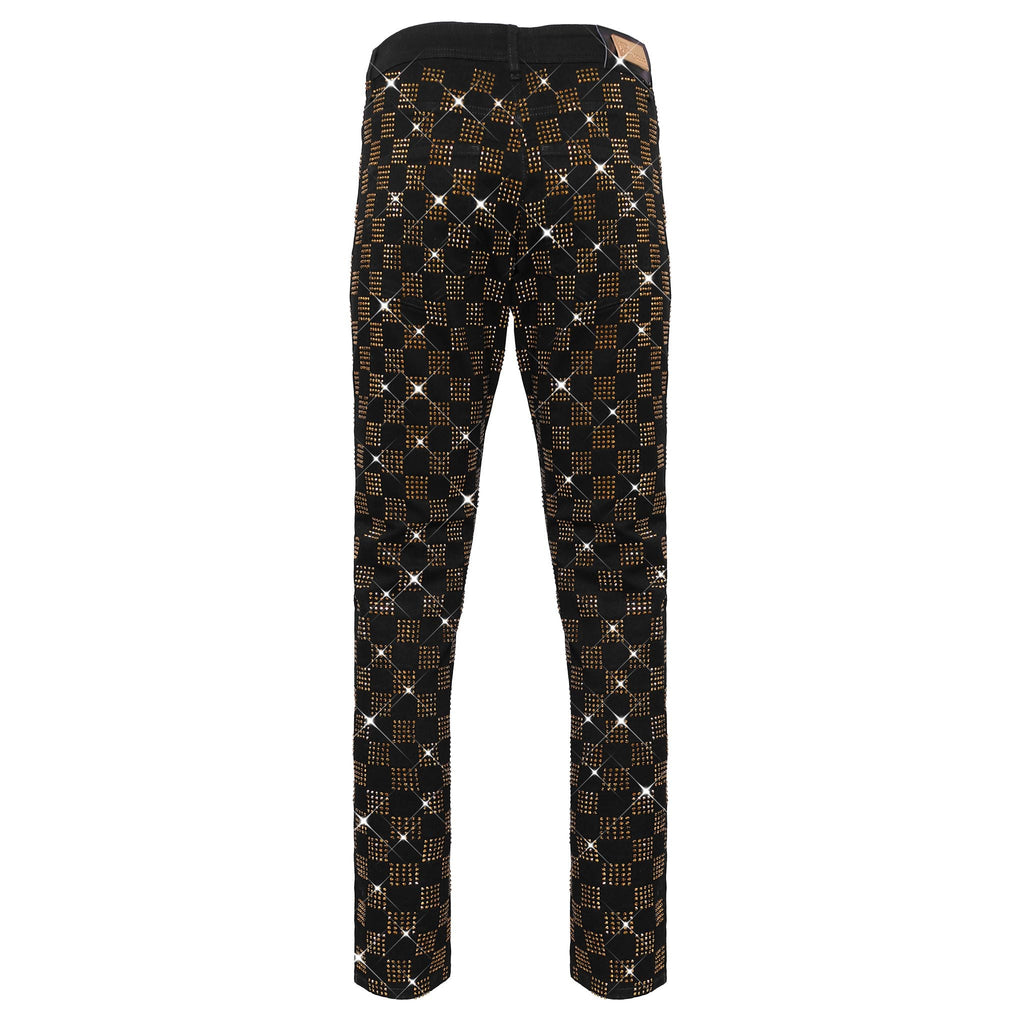 Dazzle Check Denim Pant BLACK/GOLD