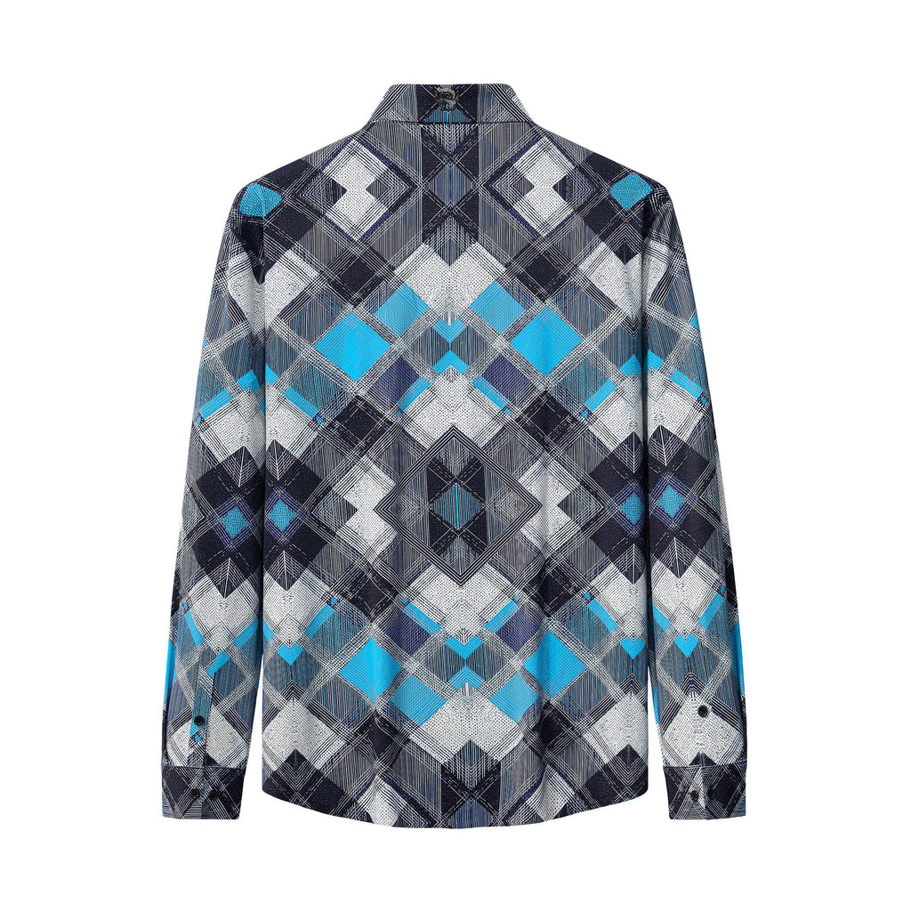 Diamond Plaid Stretch Shirt – El Baron BLUE