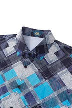 Diamond Plaid Stretch Shirt – El Baron BLUE