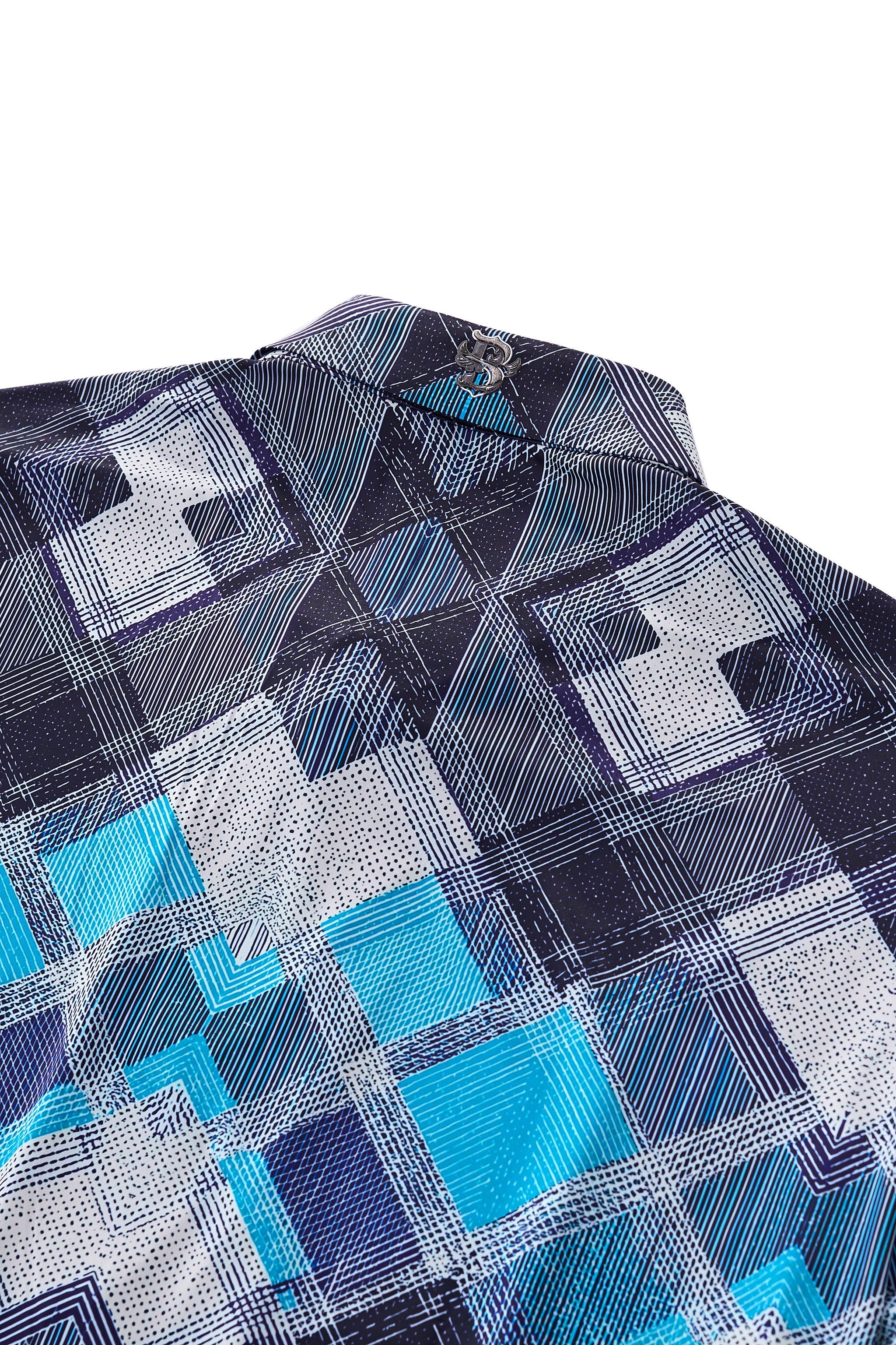 Diamond Plaid Stretch Shirt – El Baron BLUE