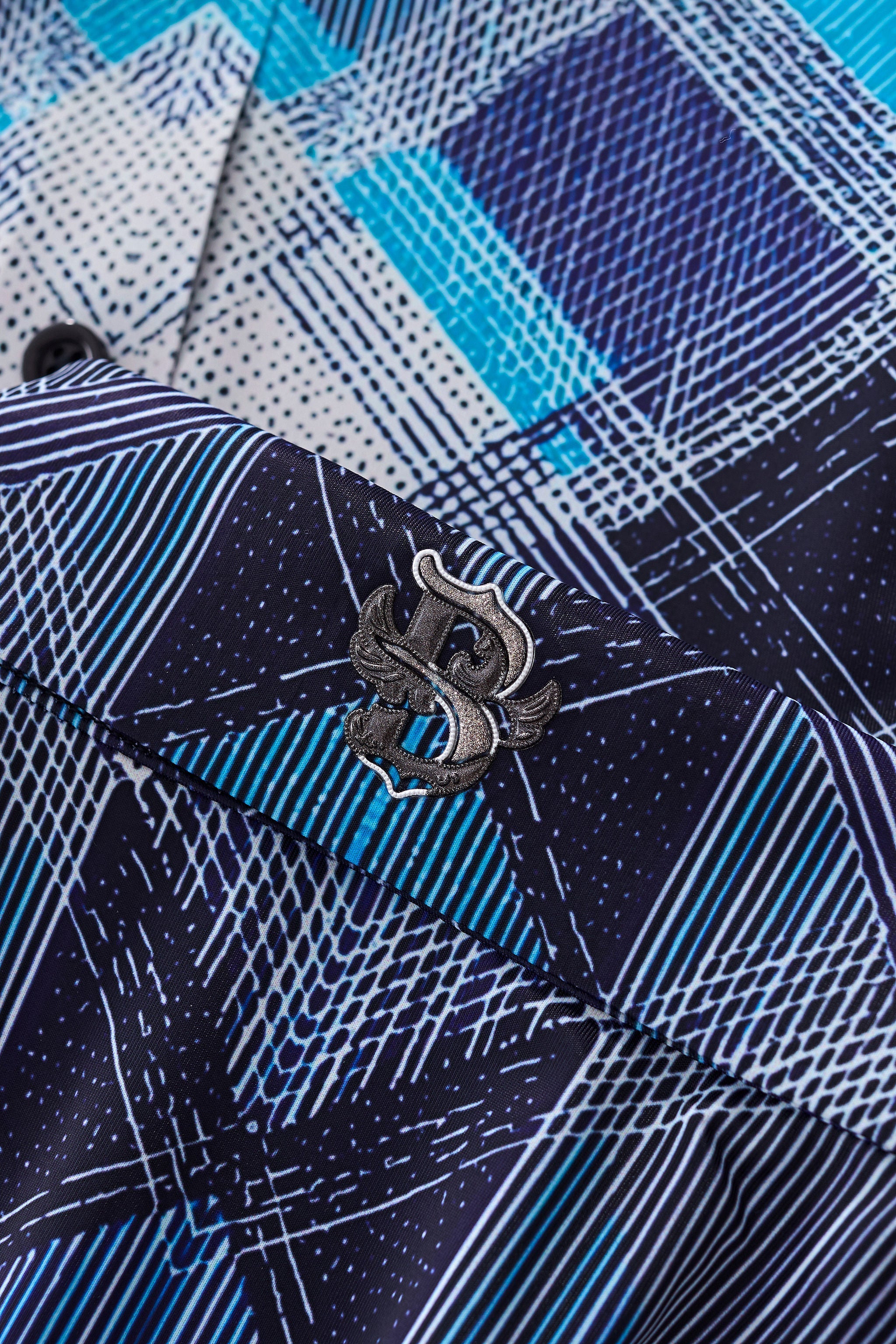 Diamond Plaid Stretch Shirt – El Baron BLUE