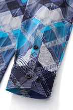 Diamond Plaid Stretch Shirt – El Baron BLUE