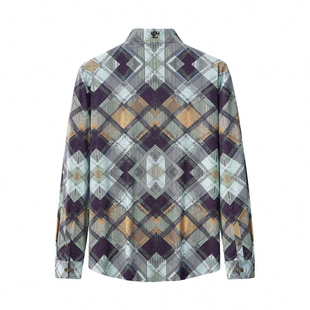 Diamond Plaid Stretch Shirt – El Baron KHAKI