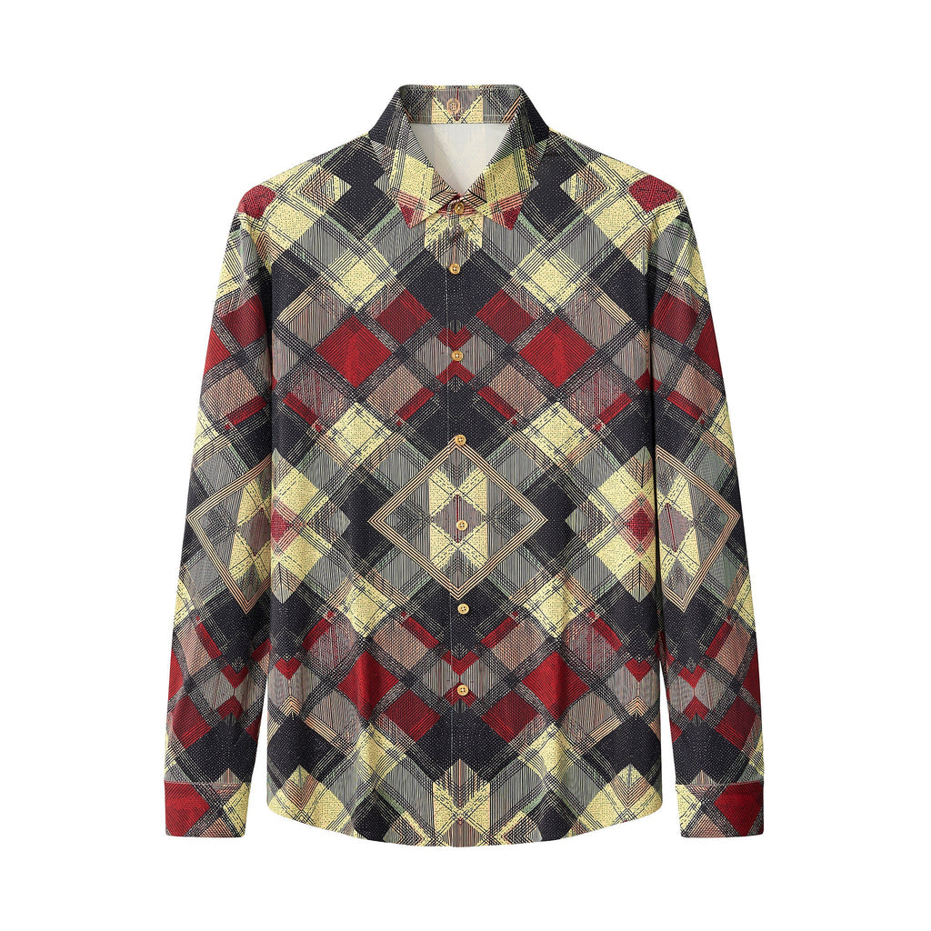 Diamond Plaid Stretch Shirt – El Baron RED