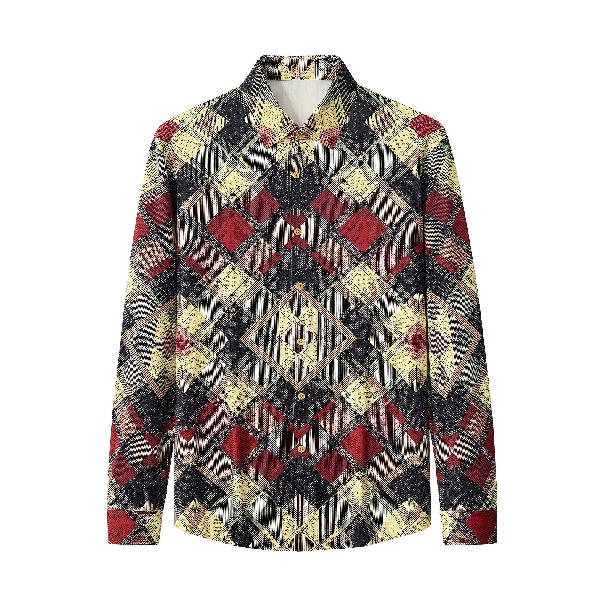 Diamond Plaid Stretch Shirt – El Baron RED