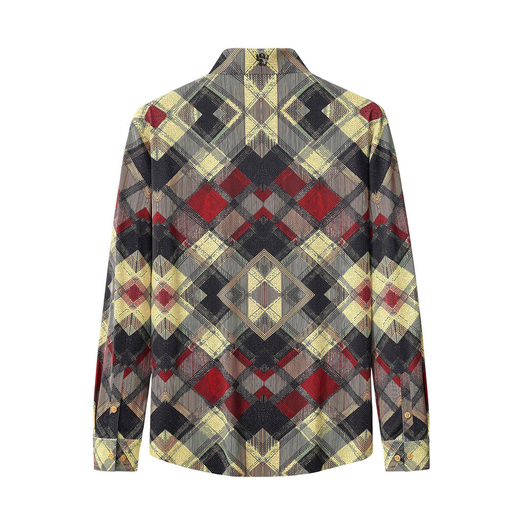Diamond Plaid Stretch Shirt – El Baron RED