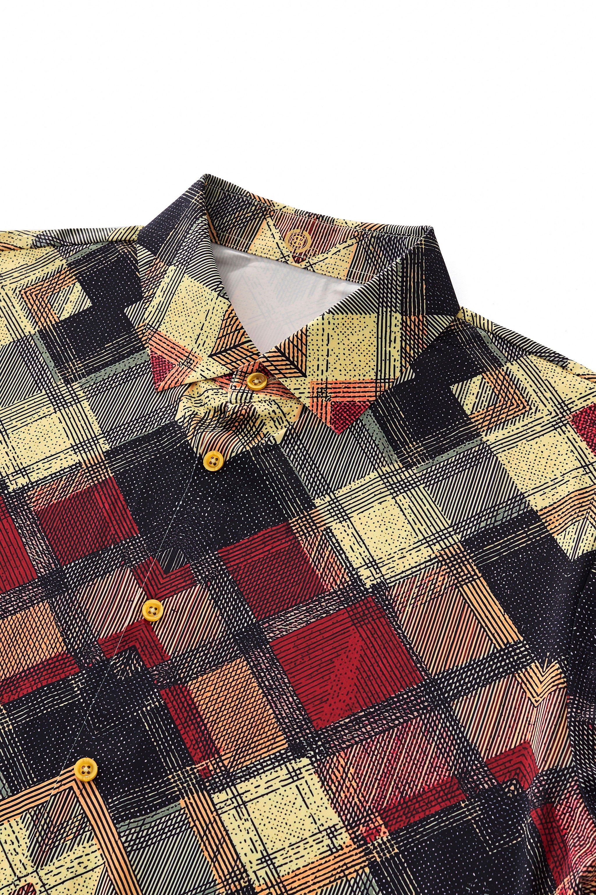 Diamond Plaid Stretch Shirt – El Baron RED