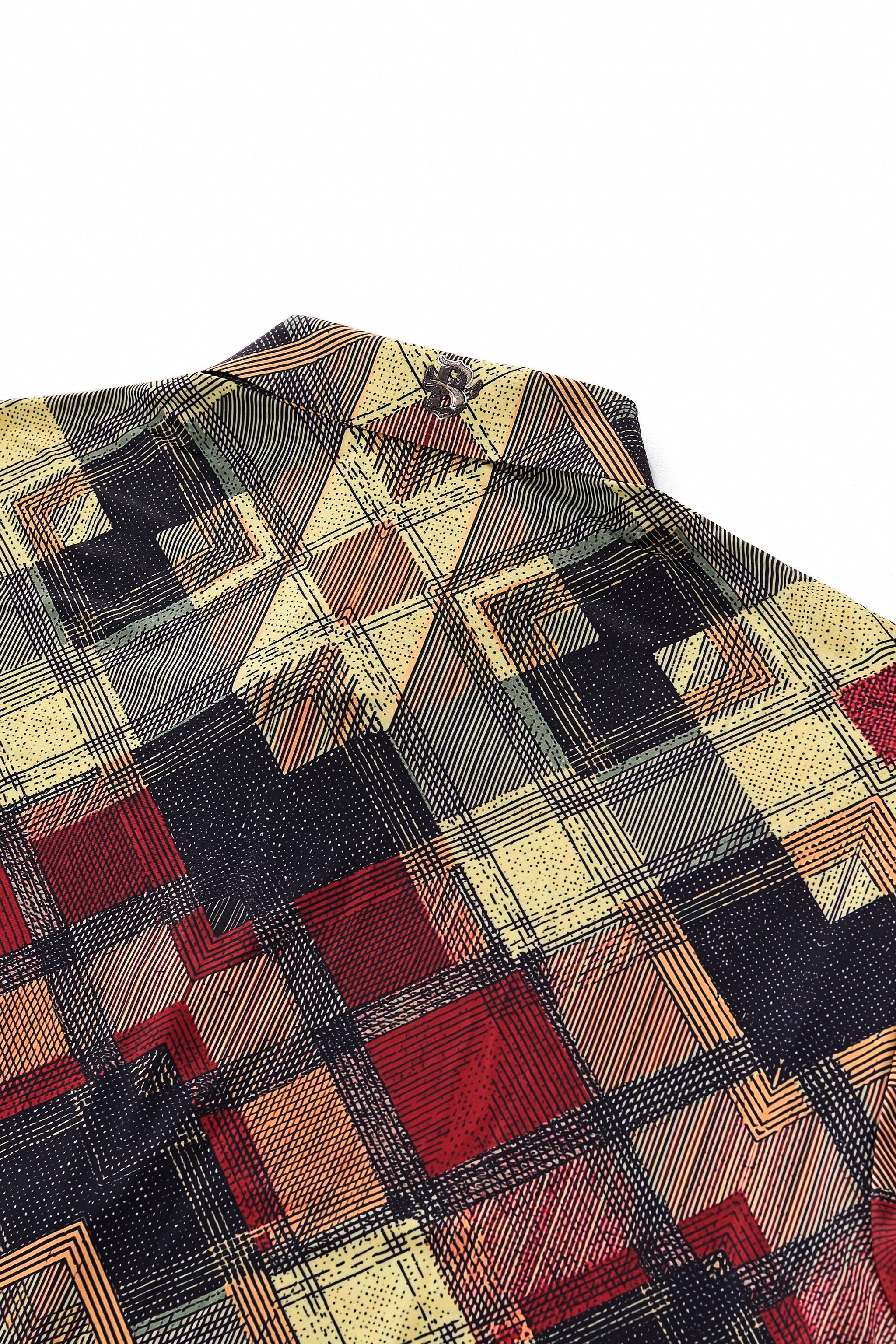 Diamond Plaid Stretch Shirt – El Baron RED