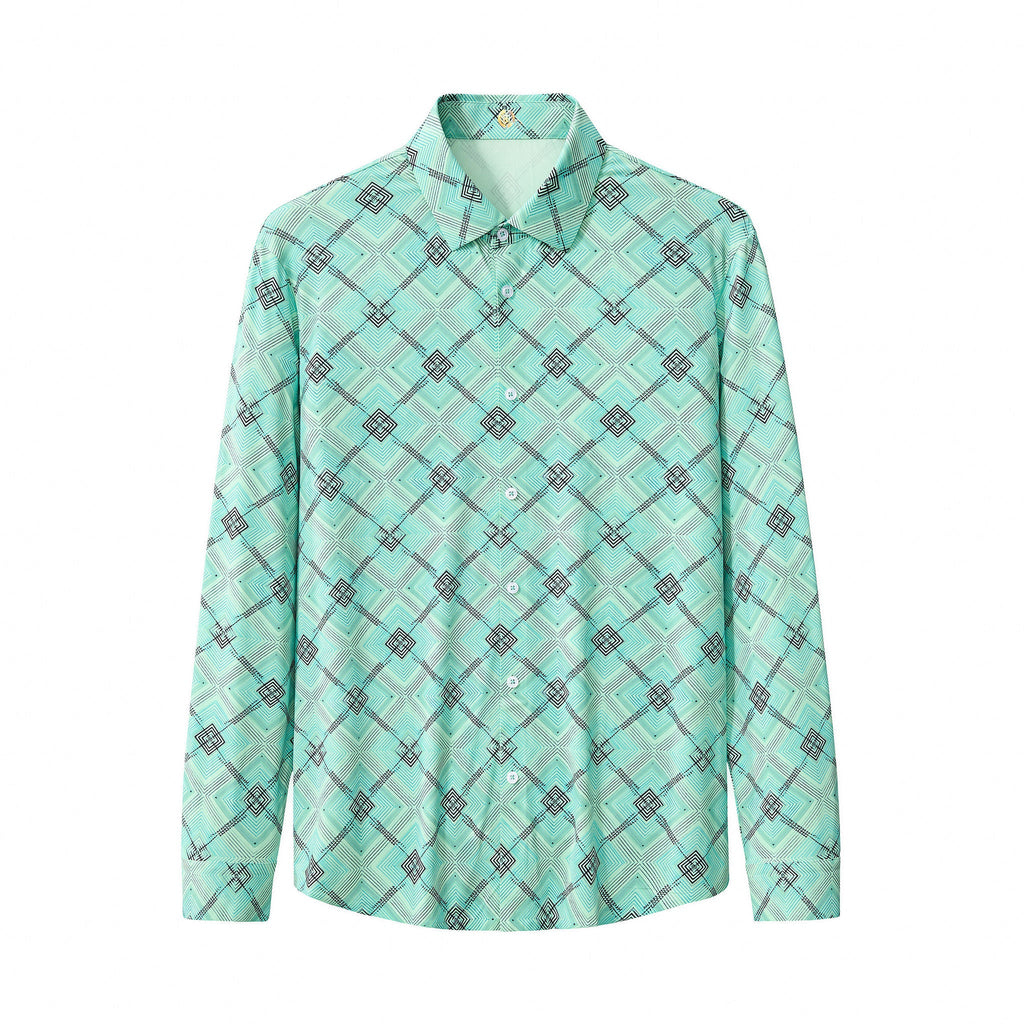 Geometric Seamless Shirt – El Baron PISTACHIO