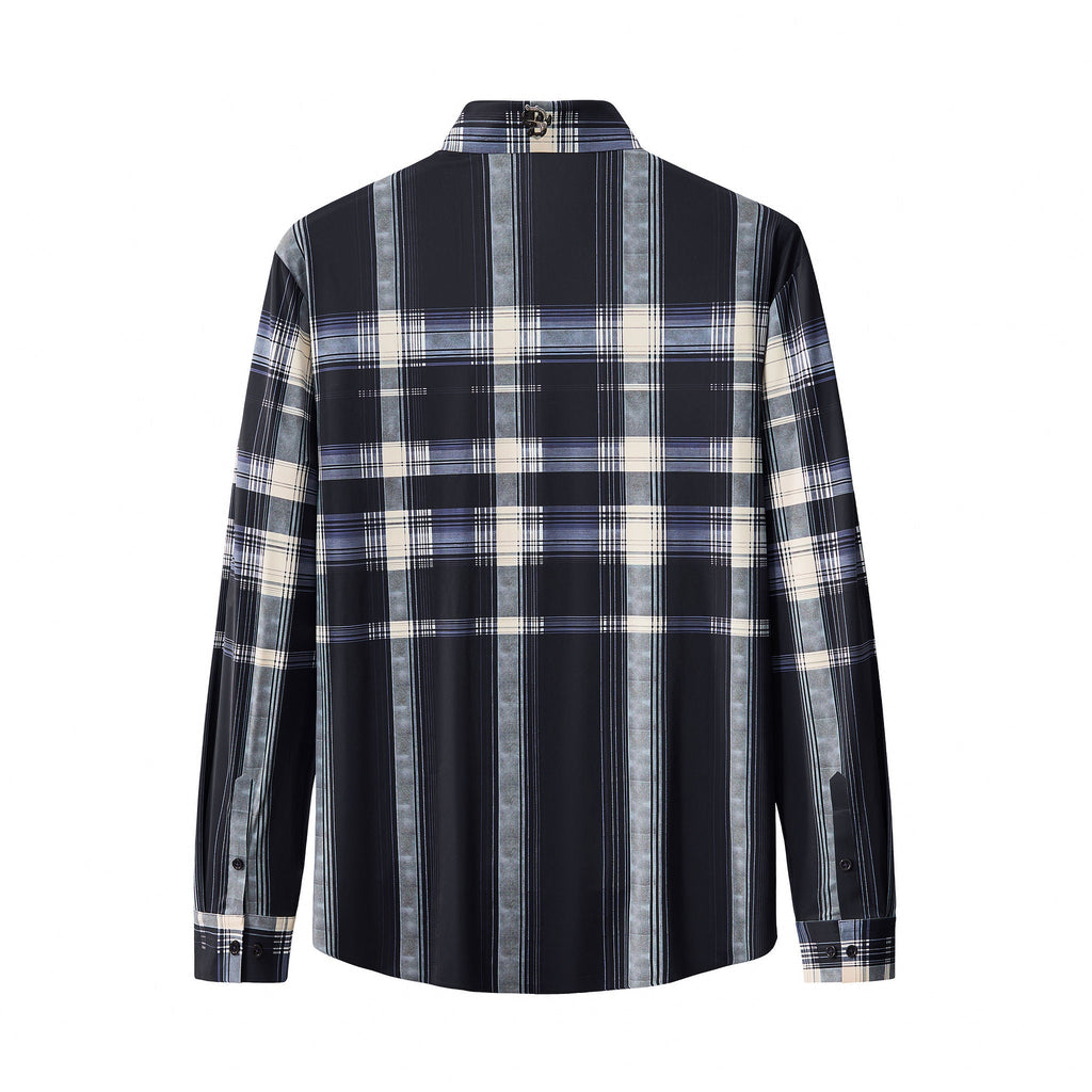 Heritage Plaid Stretch Woven Shirt-El Baron NAVY