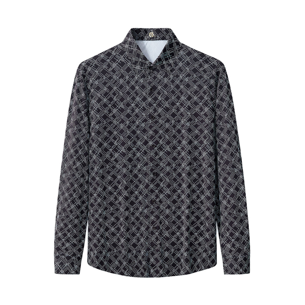 Seamless Geo Print Shirt – El Baron BLACK