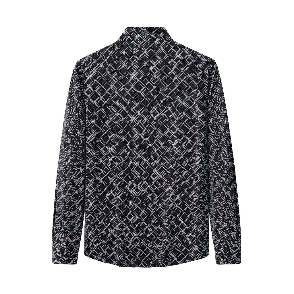Seamless Geo Print Shirt – El Baron BLACK