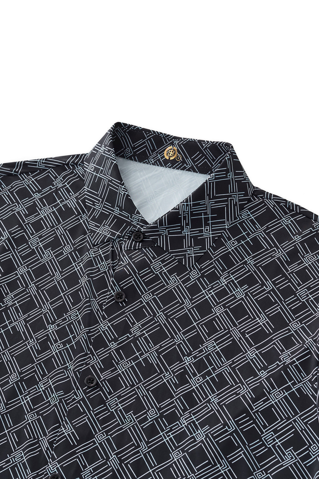 Seamless Geo Print Shirt – El Baron BLACK
