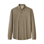 Seamless Geo Print Shirt – El Baron KHAKI